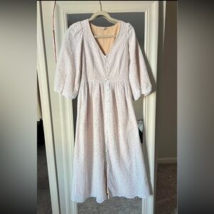 Tyler Boe White Eyelet Midi/Maxi Dress size Small